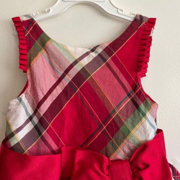 JANIE AND JACK Collections Crimson Plaid Plaid Silk Dress 5 - Picture 4 of 16